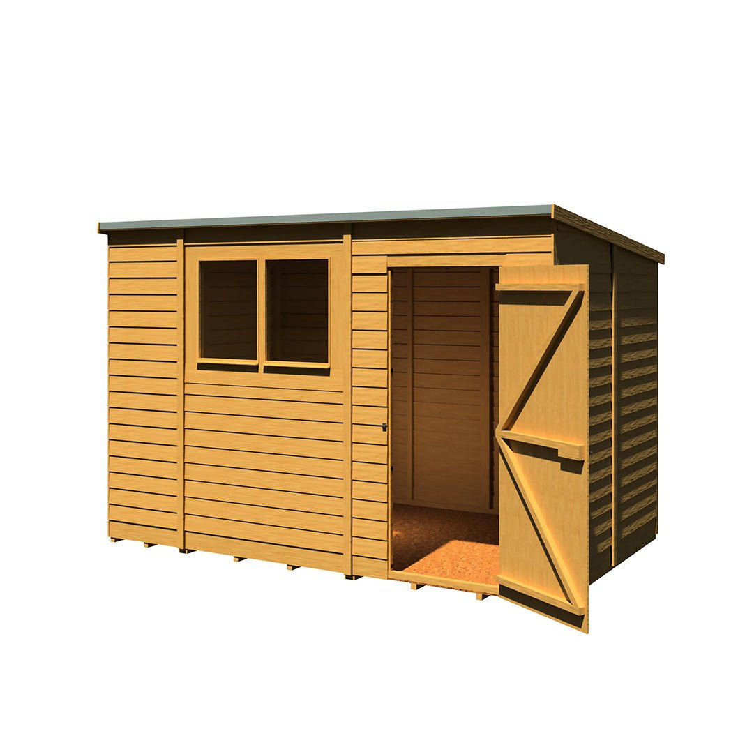 Shire Overlap Pent Single Door Value Pent Wooden Shed - JJ Building Materials
