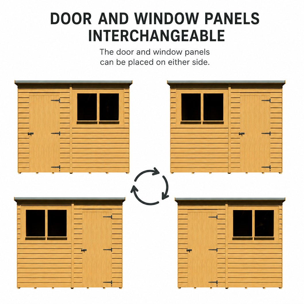 Shire Overlap Pent Single Door Value Pent Wooden Shed - JJ Building Materials