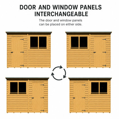 Shire Overlap Pent Single Door Value Pent Wooden Shed - JJ Building Materials