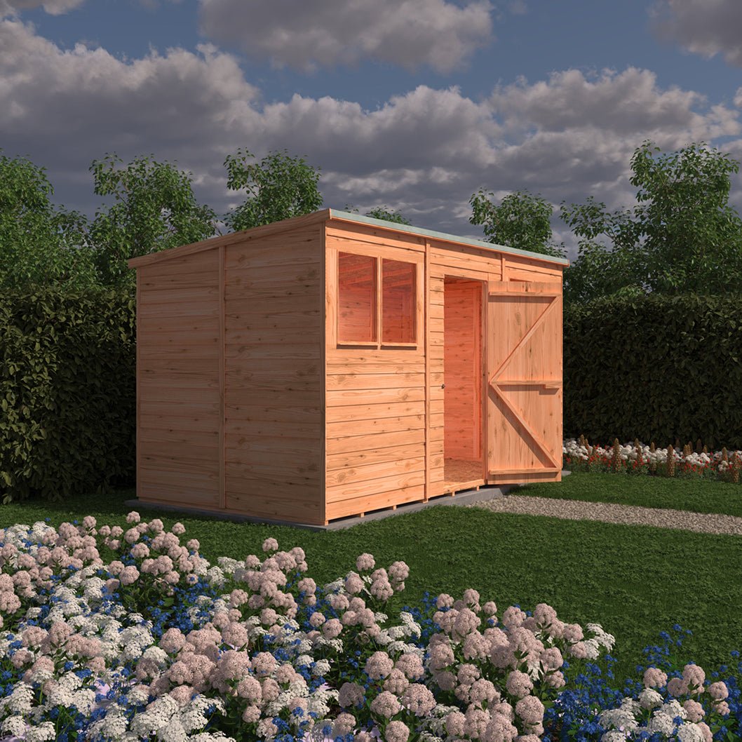 Shire Overlap Pent Single Door Value Pent Wooden Shed - JJ Building Materials