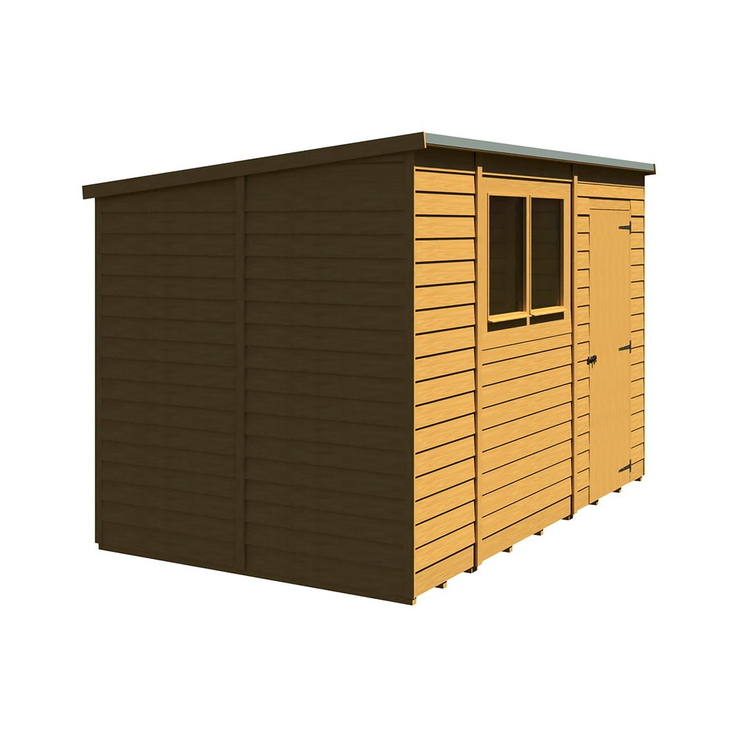 Shire Overlap Pent Single Door Value Pent Wooden Shed - JJ Building Materials