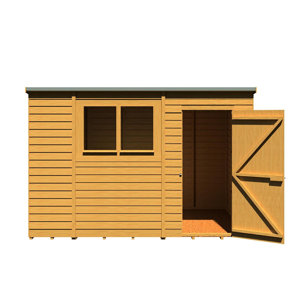 Shire Overlap Pent Single Door Value Pent Wooden Shed - JJ Building Materials