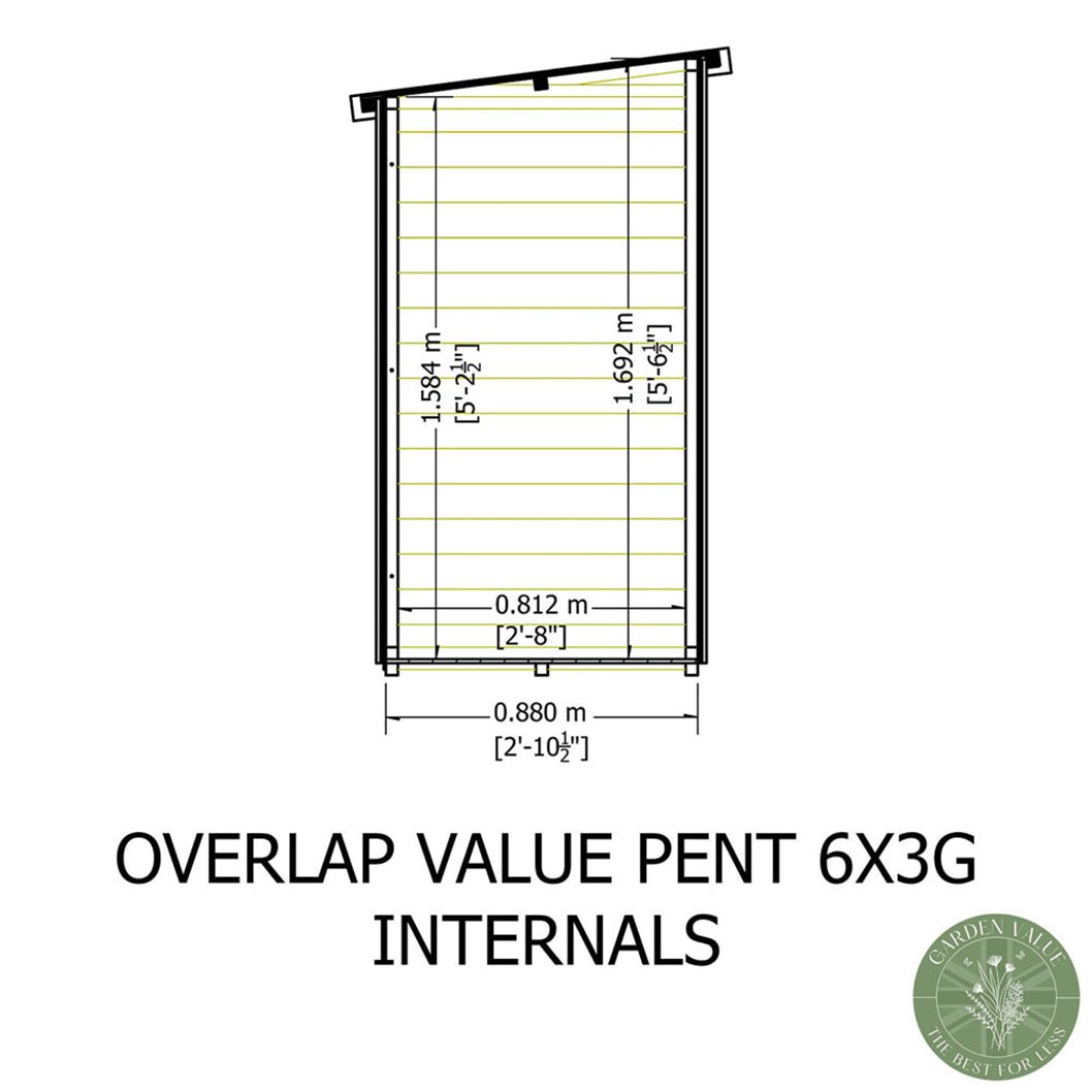 Shire Overlap Pent Single Door Value Pent Wooden Shed - JJ Building Materials
