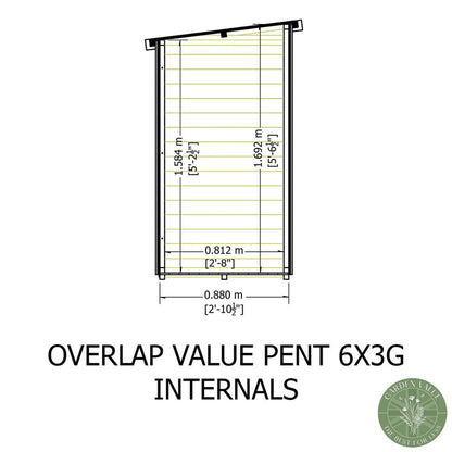 Shire Overlap Pent Single Door Value Pent Wooden Shed - JJ Building Materials