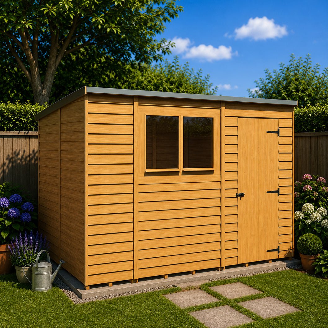 Shire Overlap Pent Single Door Value Pent Wooden Shed - JJ Building Materials