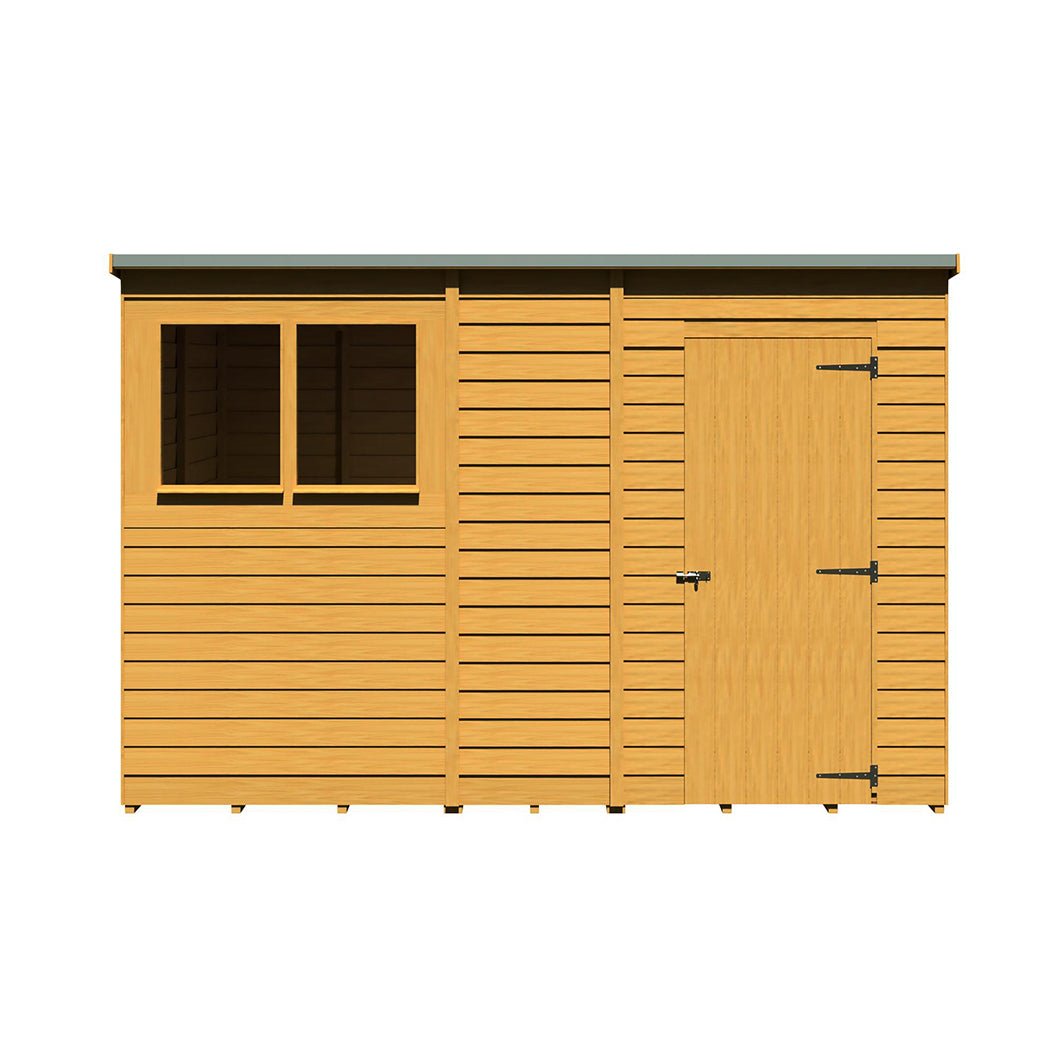 Shire Overlap Pent Single Door Value Pent Wooden Shed - JJ Building Materials