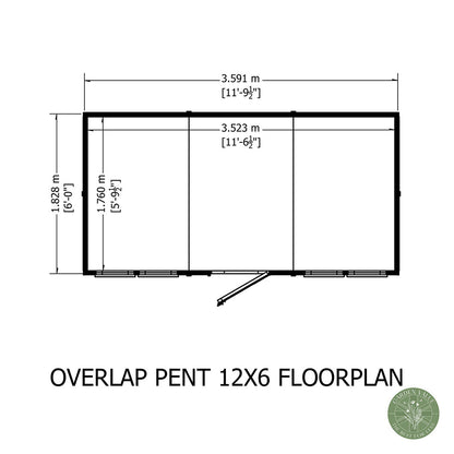 Shire Overlap Pent Single Door Value Pent Wooden Shed - JJ Building Materials