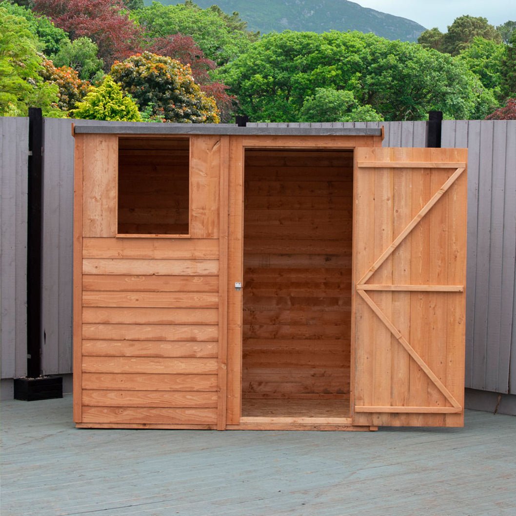 Shire Overlap Pent Single Door Value Pent Wooden Shed - JJ Building Materials