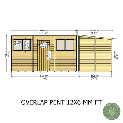 Shire Overlap Pent Single Door Value Pent Wooden Shed - JJ Building Materials
