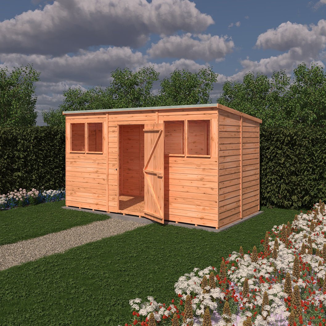 Shire Overlap Pent Single Door Value Pent Wooden Shed - JJ Building Materials