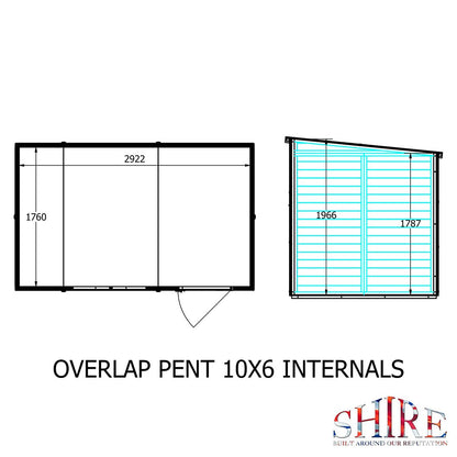 Shire Overlap Pent Single Door Value Pent Wooden Shed - JJ Building Materials