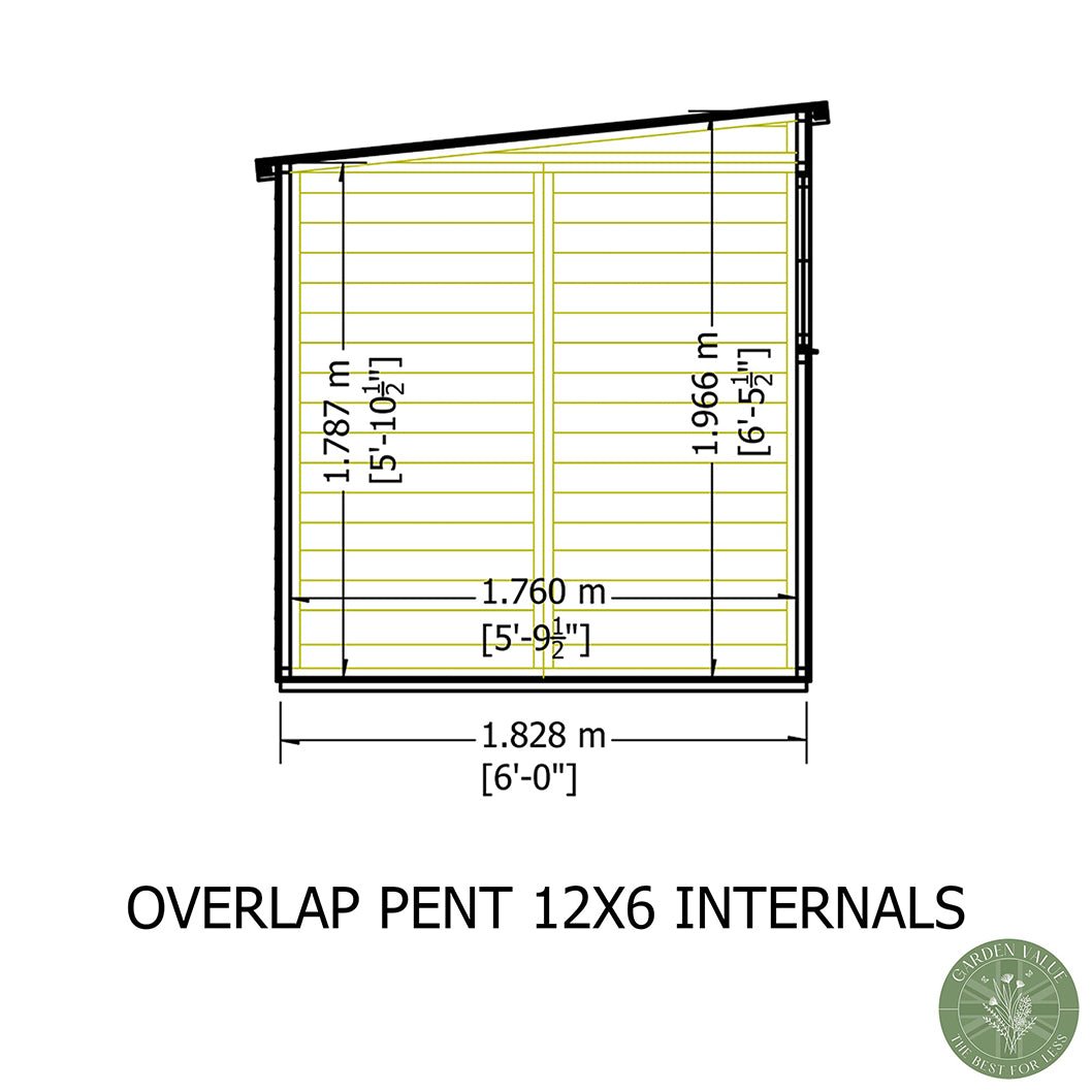 Shire Overlap Pent Single Door Value Pent Wooden Shed - JJ Building Materials