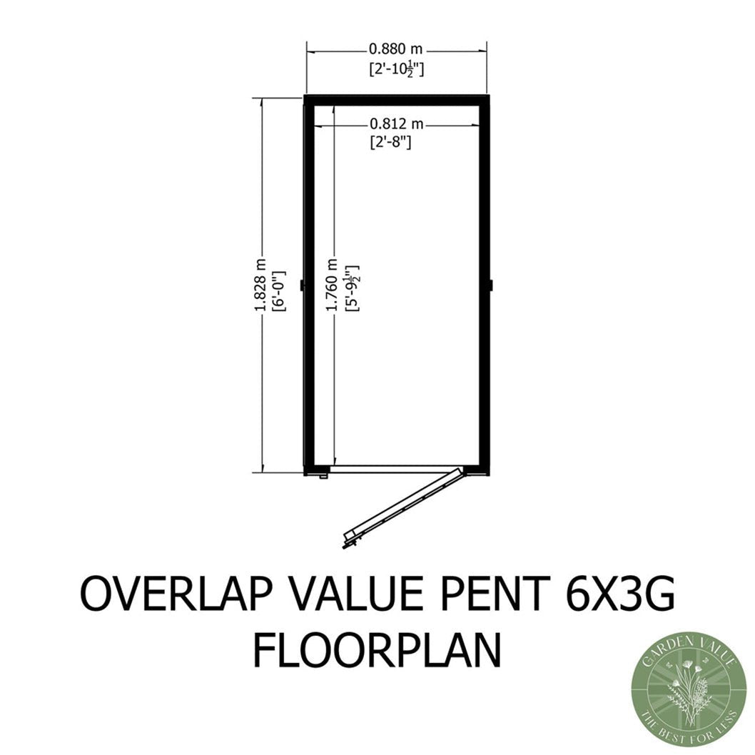 Shire Overlap Pent Single Door Value Pent Wooden Shed - JJ Building Materials
