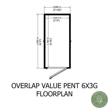 Shire Overlap Pent Single Door Value Pent Wooden Shed - JJ Building Materials