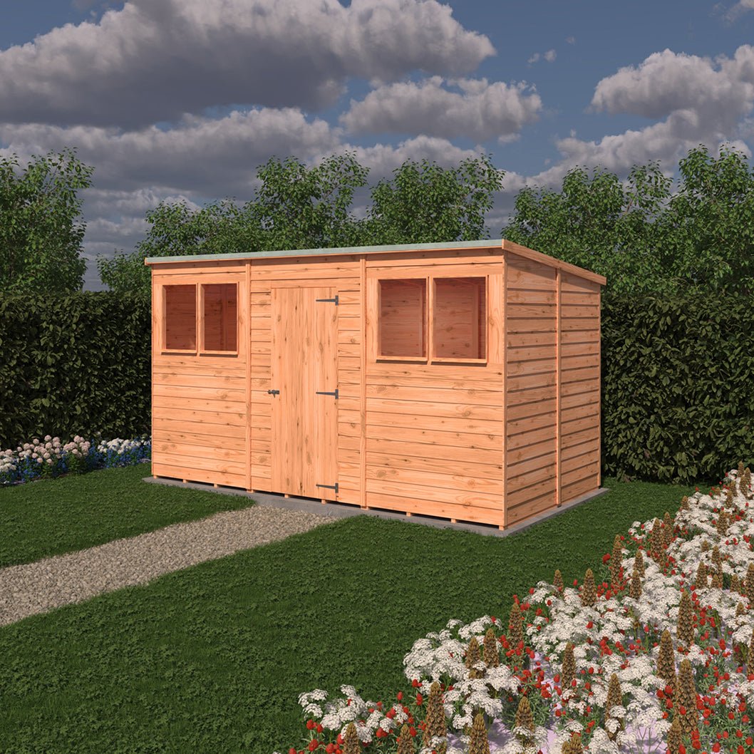 Shire Overlap Pent Single Door Value Pent Wooden Shed - JJ Building Materials