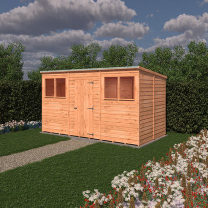 Shire Overlap Pent Single Door Value Pent Wooden Shed - JJ Building Materials