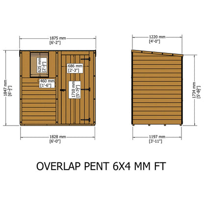 Shire Overlap Pent Single Door Value Pent Wooden Shed - JJ Building Materials