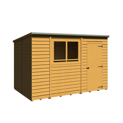 Shire Overlap Pent Single Door Value Pent Wooden Shed - JJ Building Materials