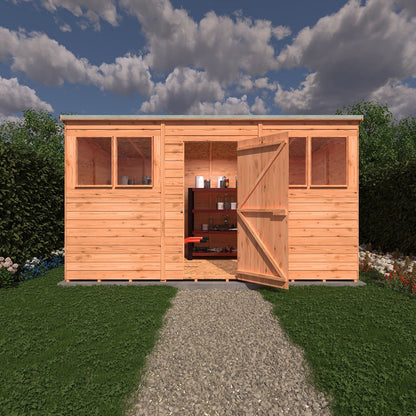Shire Overlap Pent Single Door Value Pent Wooden Shed - JJ Building Materials