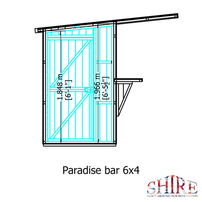 Shire Paradise Pent Roof Outdoor Bar 6x4ft - JJ Building Materials