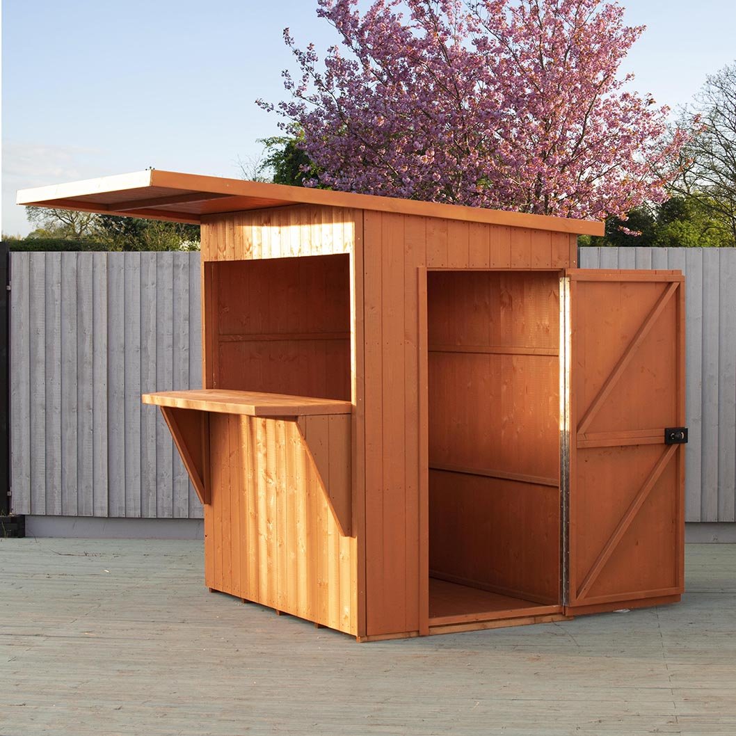 Shire Paradise Pent Roof Outdoor Bar 6x4ft - JJ Building Materials