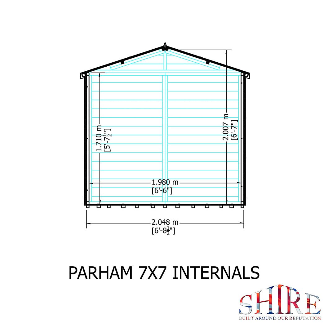 Shire Parham 7x7ft Double Door T&G Wooden Summerhouse - JJ Building Materials