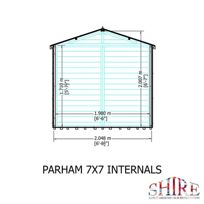 Shire Parham 7x7ft Double Door T&G Wooden Summerhouse - JJ Building Materials