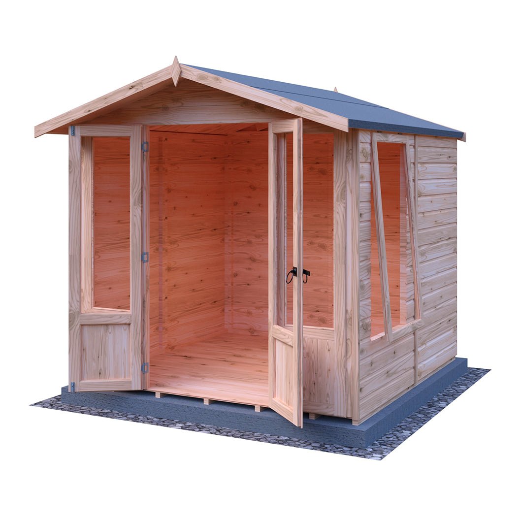 Shire Parham 7x7ft Double Door T&G Wooden Summerhouse - JJ Building Materials
