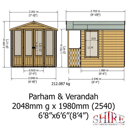 Shire Parham 7x7ft Double Door T&G Wooden Summerhouse - JJ Building Materials