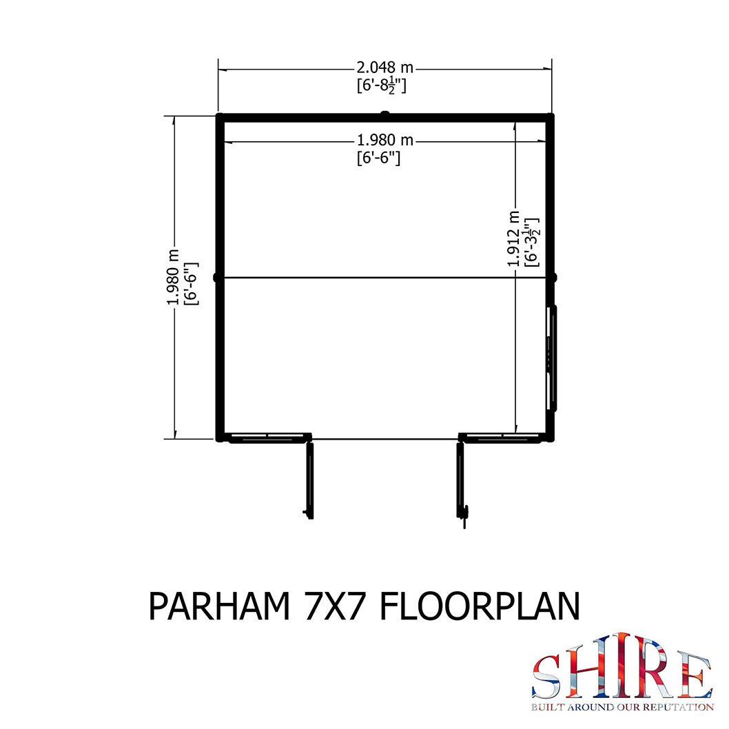 Shire Parham 7x7ft Double Door T&G Wooden Summerhouse - JJ Building Materials