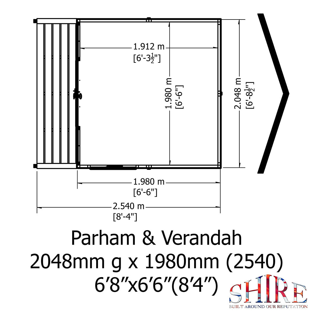 Shire Parham 7x7ft Double Door T&G Wooden Summerhouse - JJ Building Materials