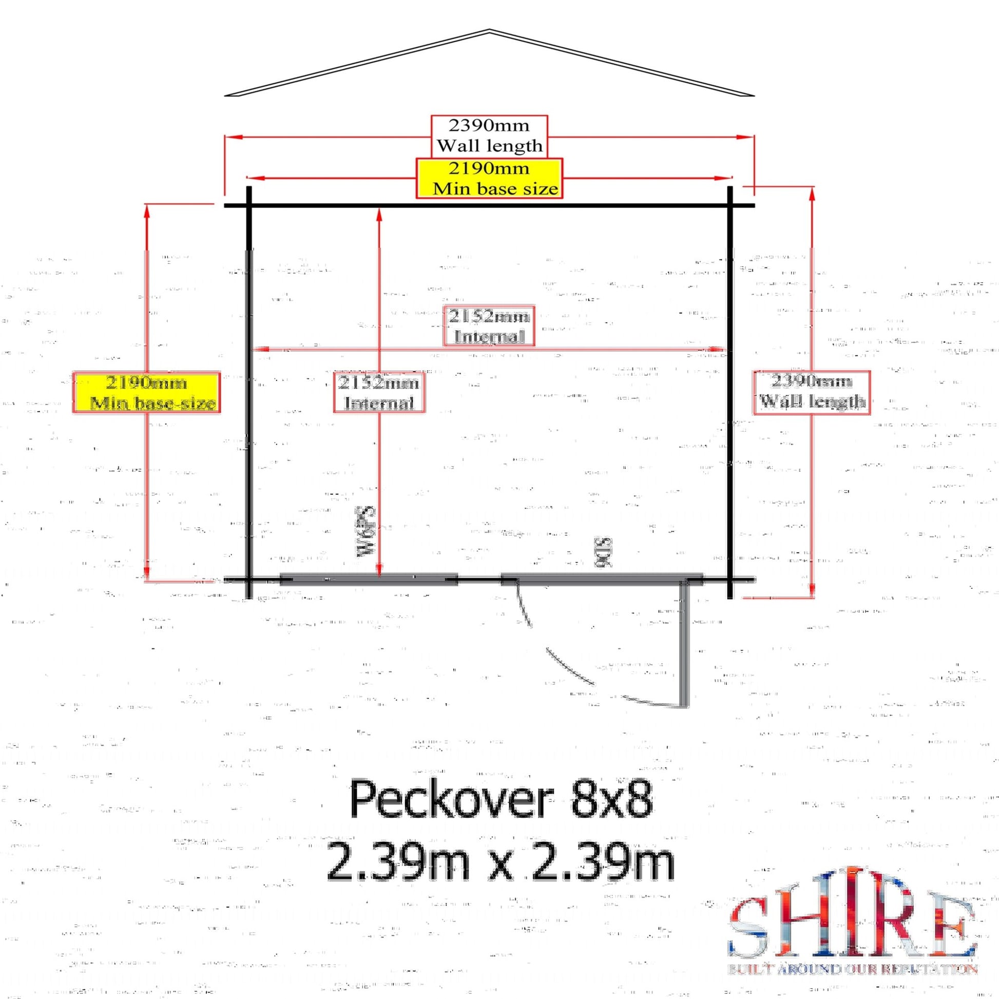 Shire Peckover Log Cabin 8x8ft With 19mm Log Thickness - JJ Building Materials