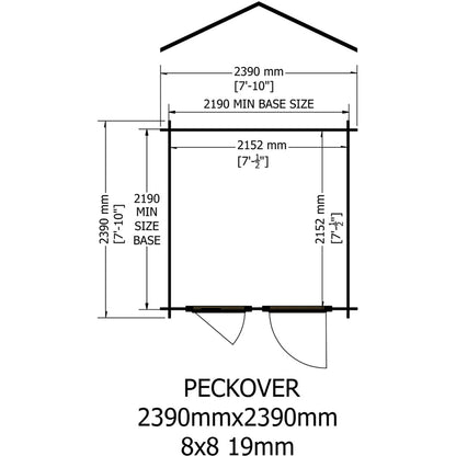 Shire Peckover Log Cabin 8x8ft With 19mm Log Thickness - JJ Building Materials