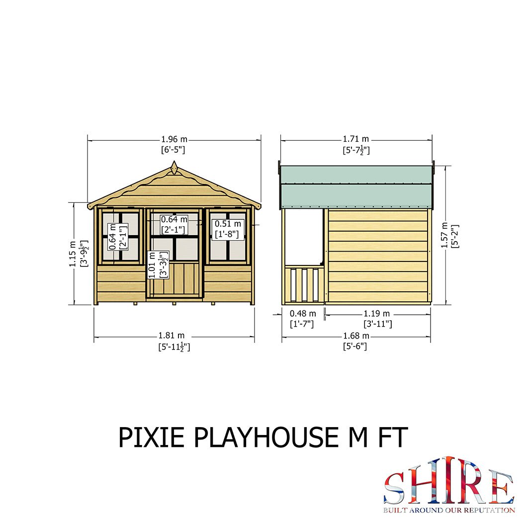 Shire Pixie 6x4ft Kids Playhouse - JJ Building Materials