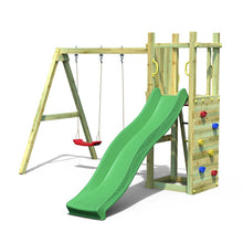Shire Rumble Ridge Rock Wall Climbing Frame with Double Swing and Slide - JJ Building Materials
