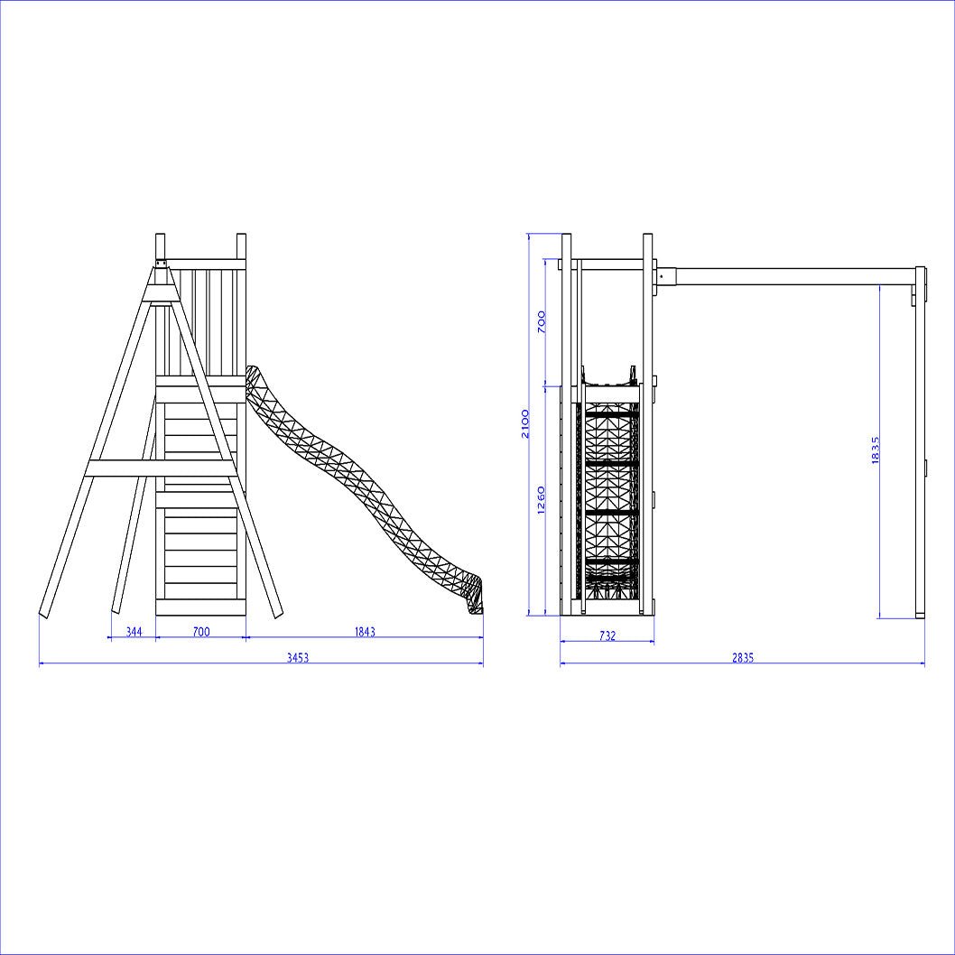 Shire Rumble Ridge Rock Wall Climbing Frame with Double Swing and Slide - JJ Building Materials