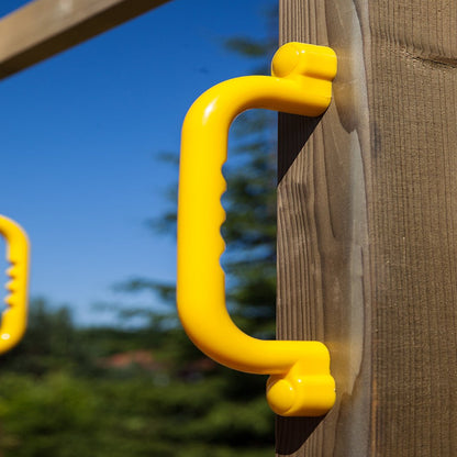 Shire Rumble Ridge Rock Wall Climbing Frame with Single Swing and Slide - JJ Building Materials