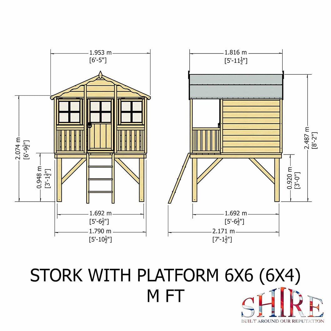 Shire Stork 6x4ft Kids Playhouse - JJ Building Materials