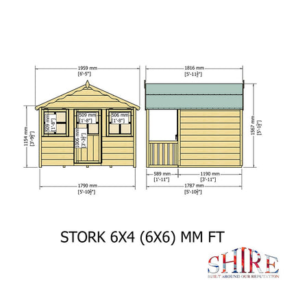 Shire Stork 6x4ft Kids Playhouse - JJ Building Materials