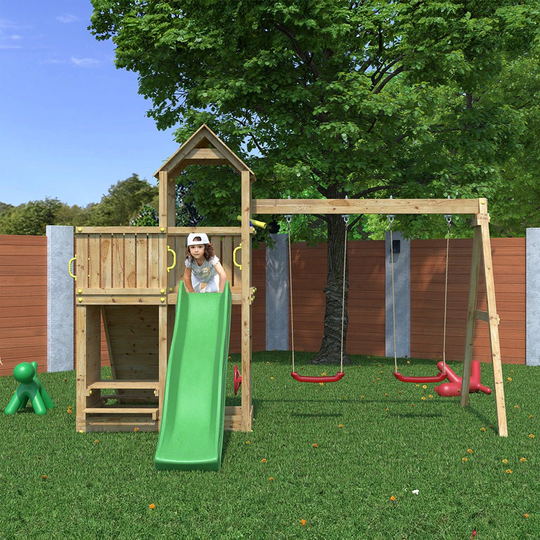 Shire Summit Seeker Scramble (Floppi) Climbing Frame with Swing and Slide - JJ Building Materials