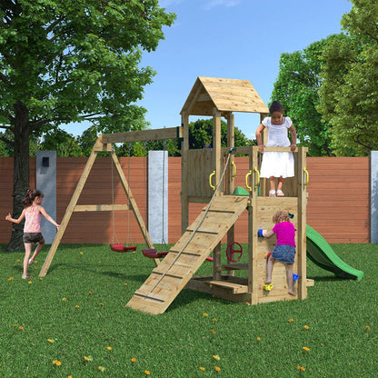 Shire Summit Seeker Scramble (Floppi) Climbing Frame with Swing and Slide - JJ Building Materials