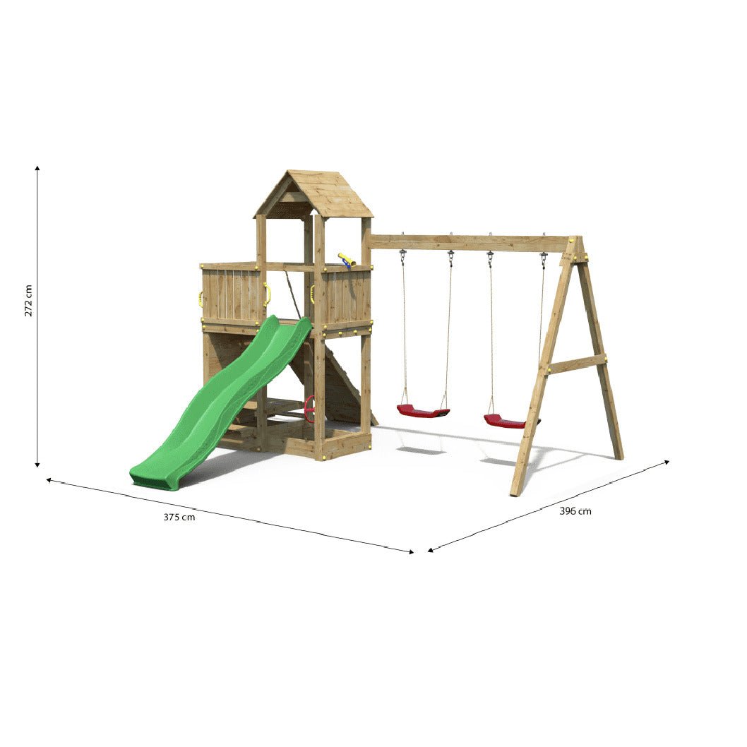 Shire Summit Seeker Scramble (Floppi) Climbing Frame with Swing and Slide - JJ Building Materials