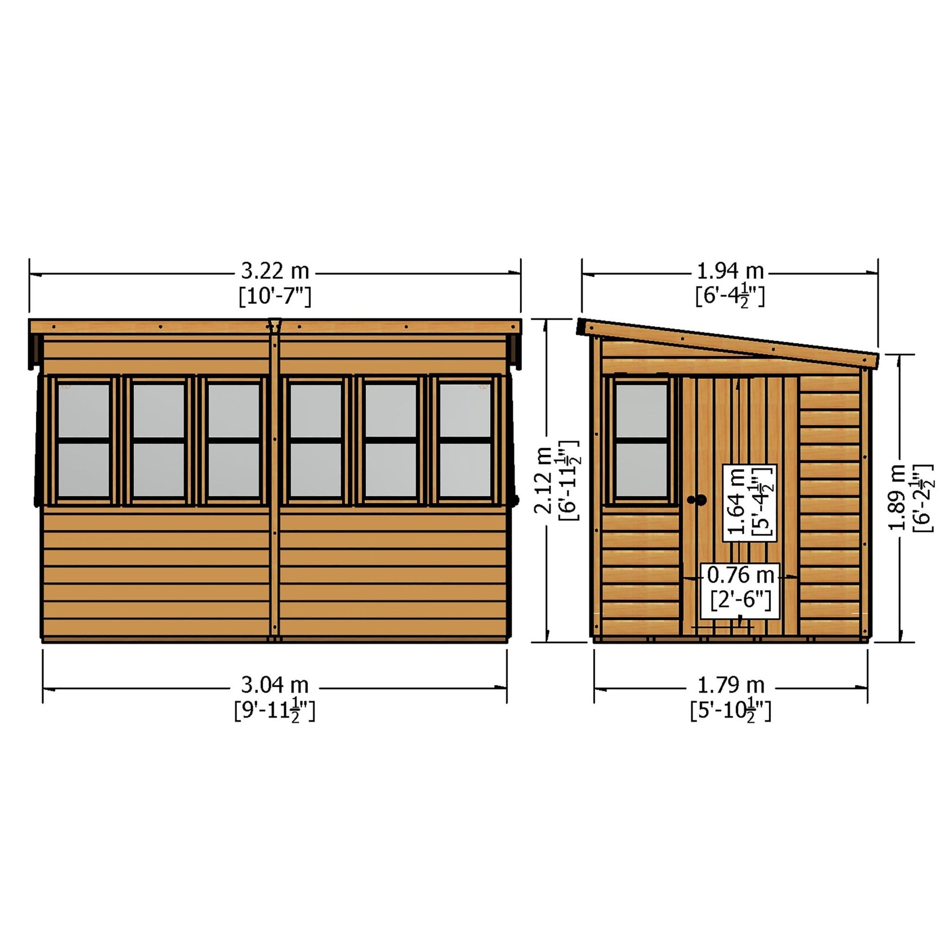 Shire Sun 10 x 6ft Pent Potting Shed - JJ Building Materials