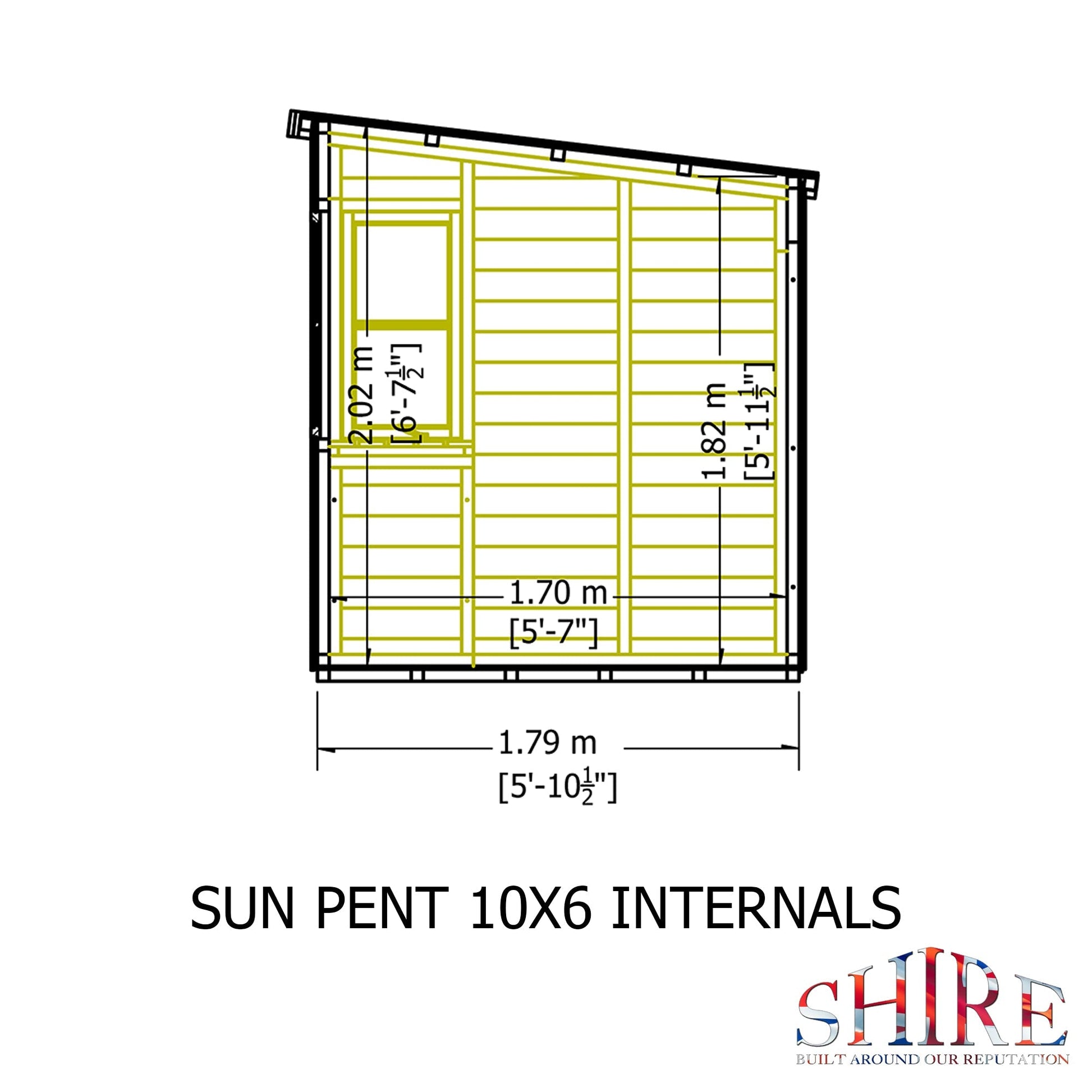 Shire Sun 10 x 6ft Pent Potting Shed - JJ Building Materials