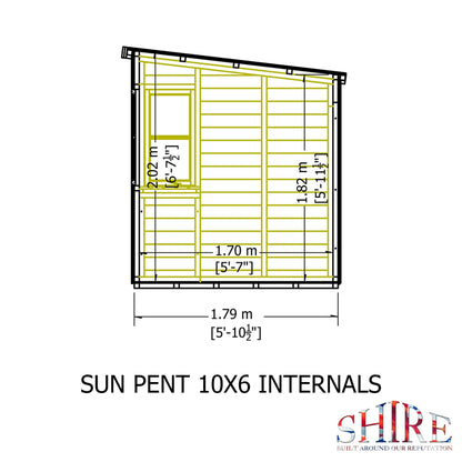 Shire Sun 10 x 6ft Pent Potting Shed - JJ Building Materials
