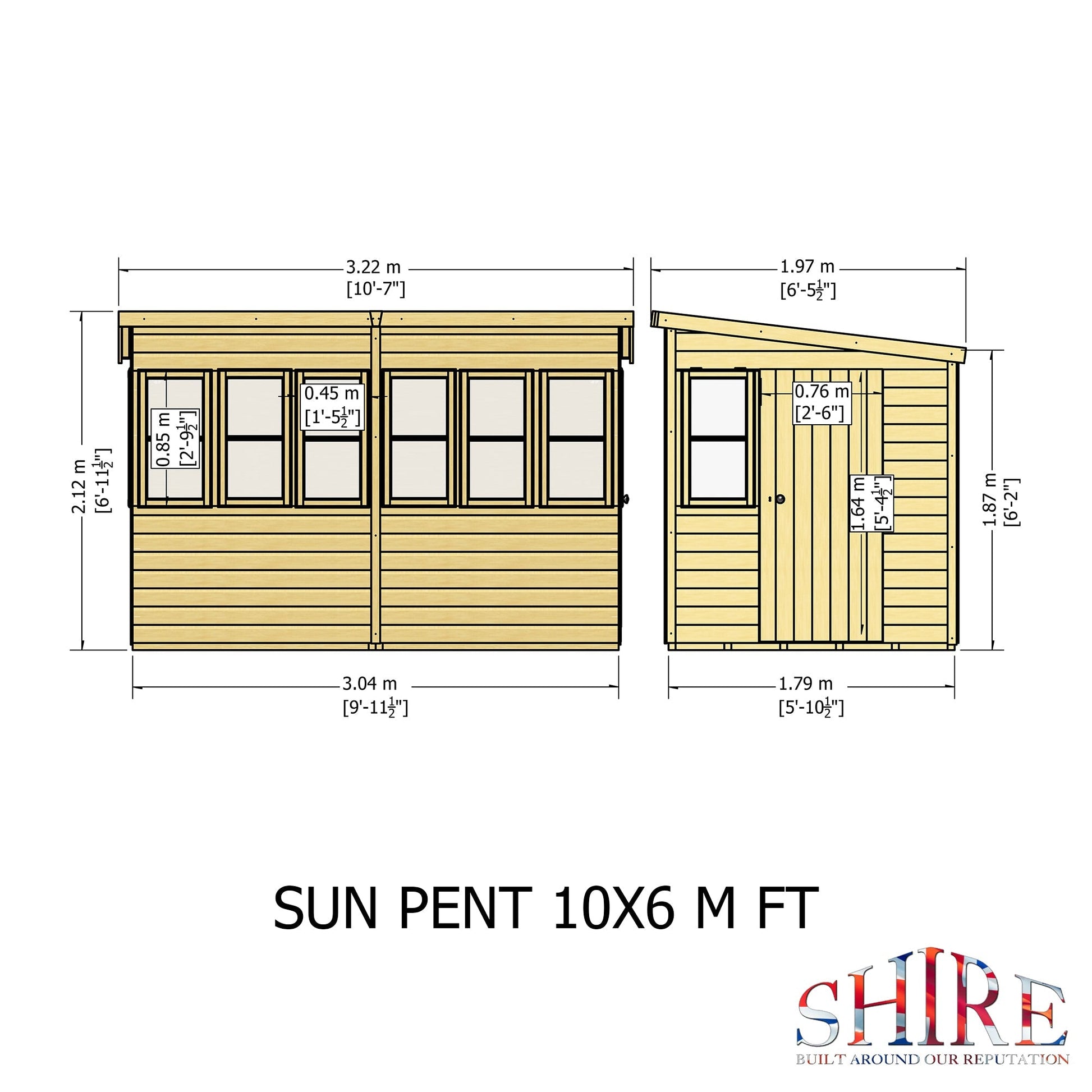 Shire Sun 10 x 6ft Pent Potting Shed - JJ Building Materials
