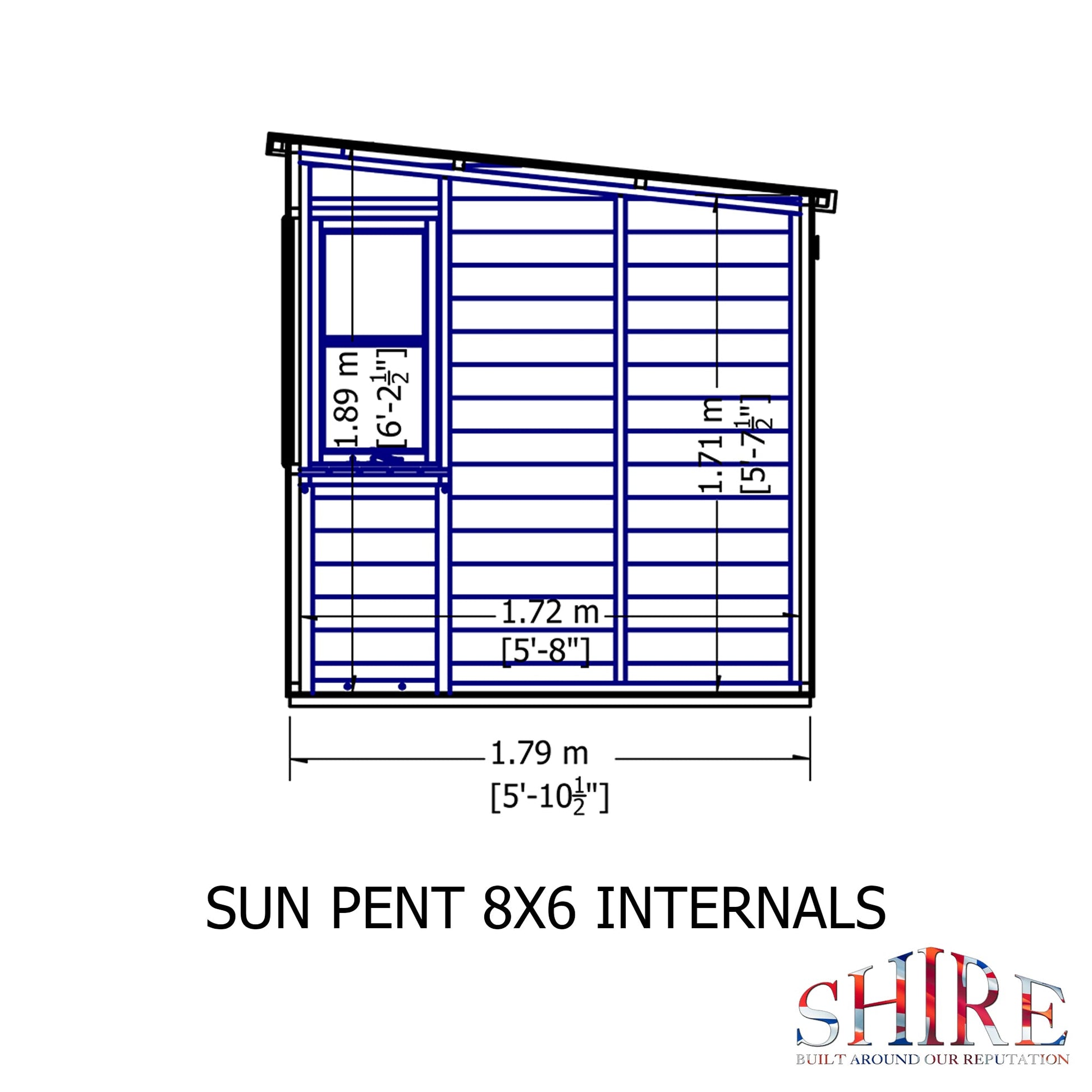Shire Sun 8 x 6ft Pent Potting Shed - JJ Building Materials