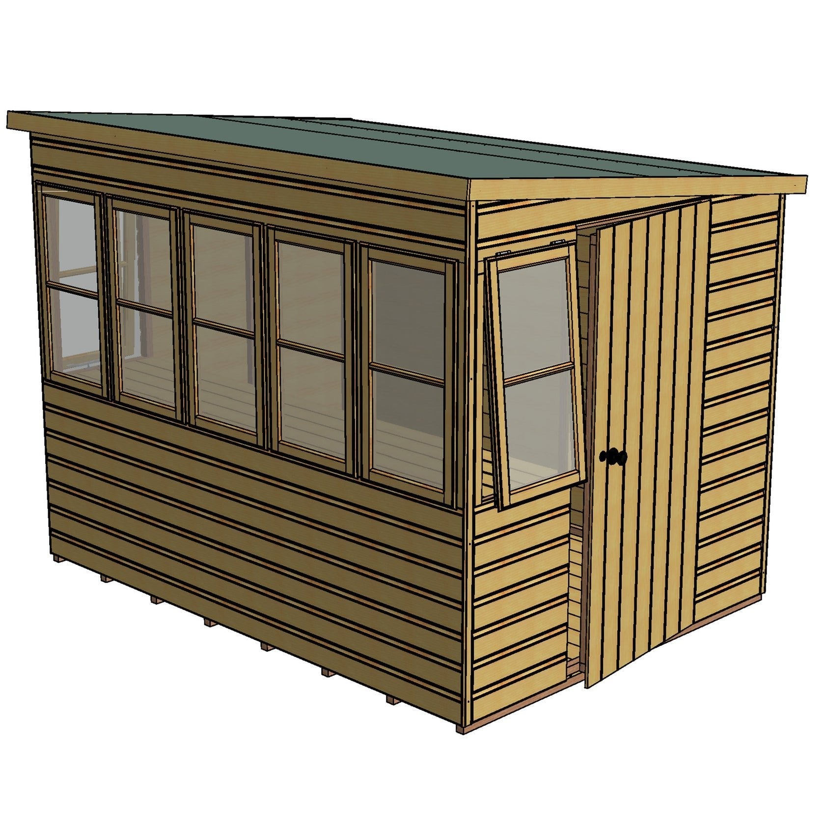 Shire Sun 8 x 6ft Pent Potting Shed - JJ Building Materials