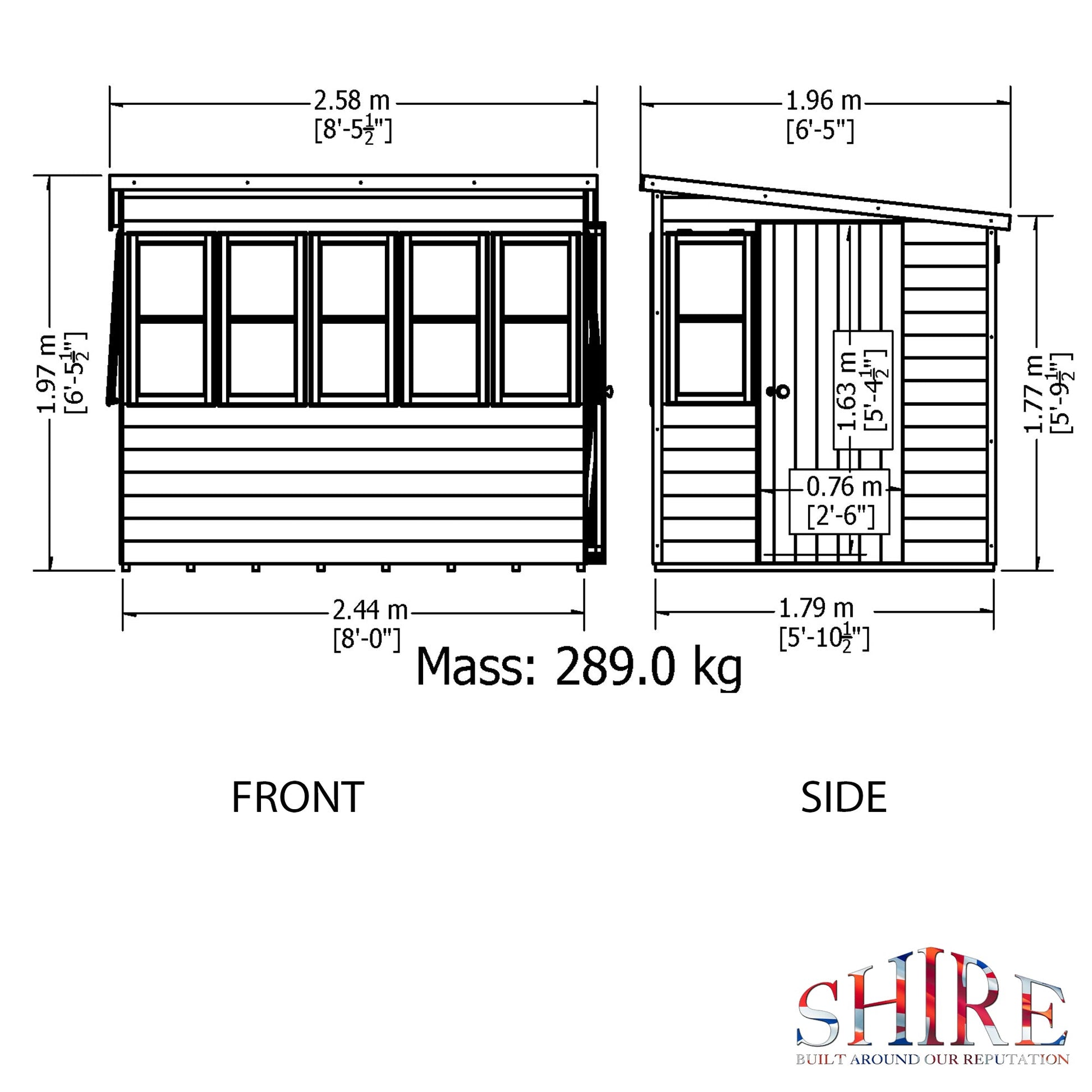 Shire Sun 8 x 6ft Pent Potting Shed - JJ Building Materials