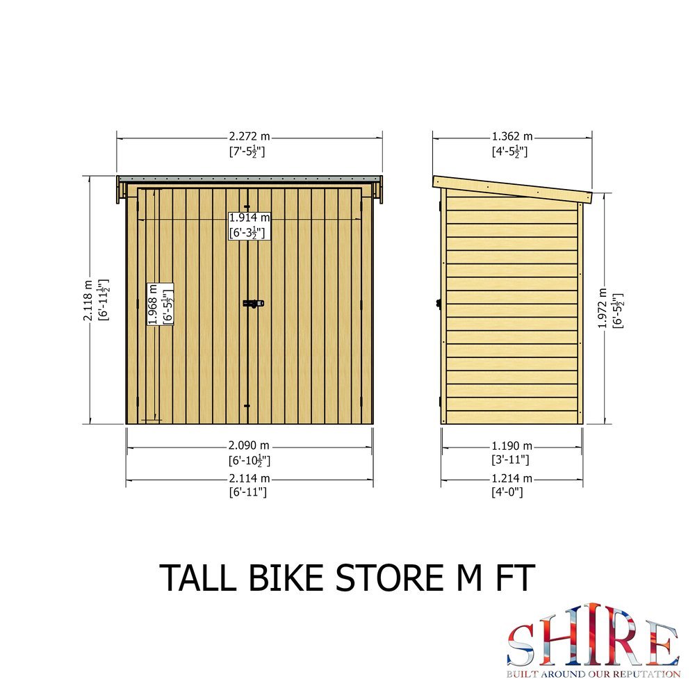 Shire Tall Bike Store 7 x 4ft - JJ Building Materials